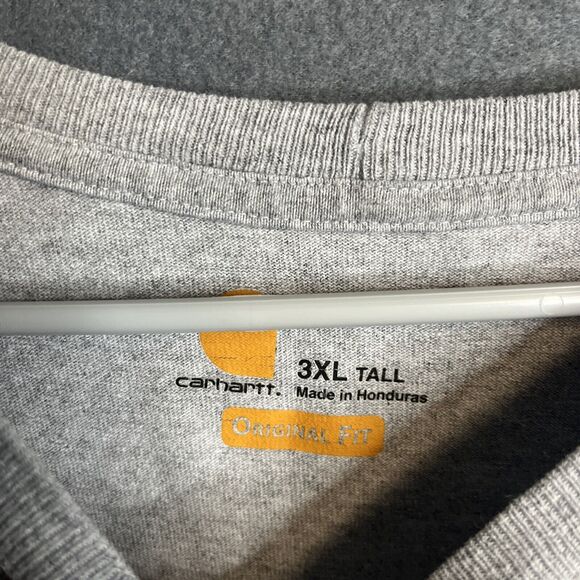 Carhartt Men's Original Fit Heavyweight Long-Sleeve Pocket T-Shirt 3XL TALL GREY - Picture 4 of 8